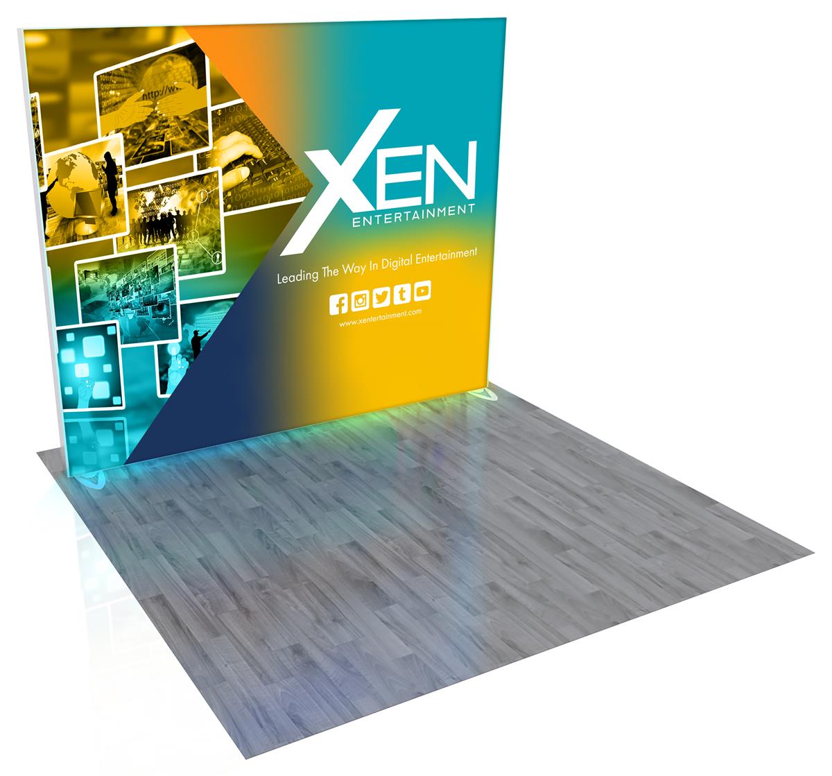 Trade show exhibit LED lightbox rental with full color custom graphics